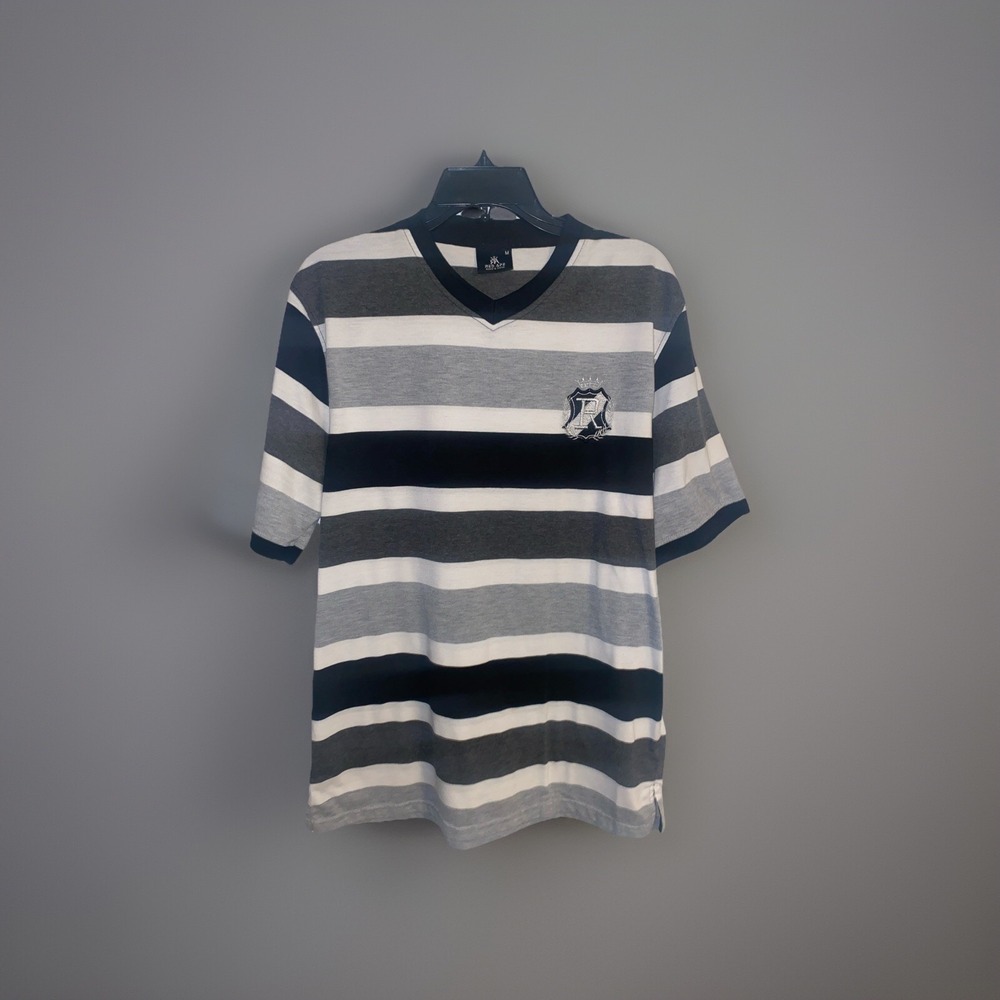 Red Ape Embroidered Logo‎ Striped T Shirt Sz Medium